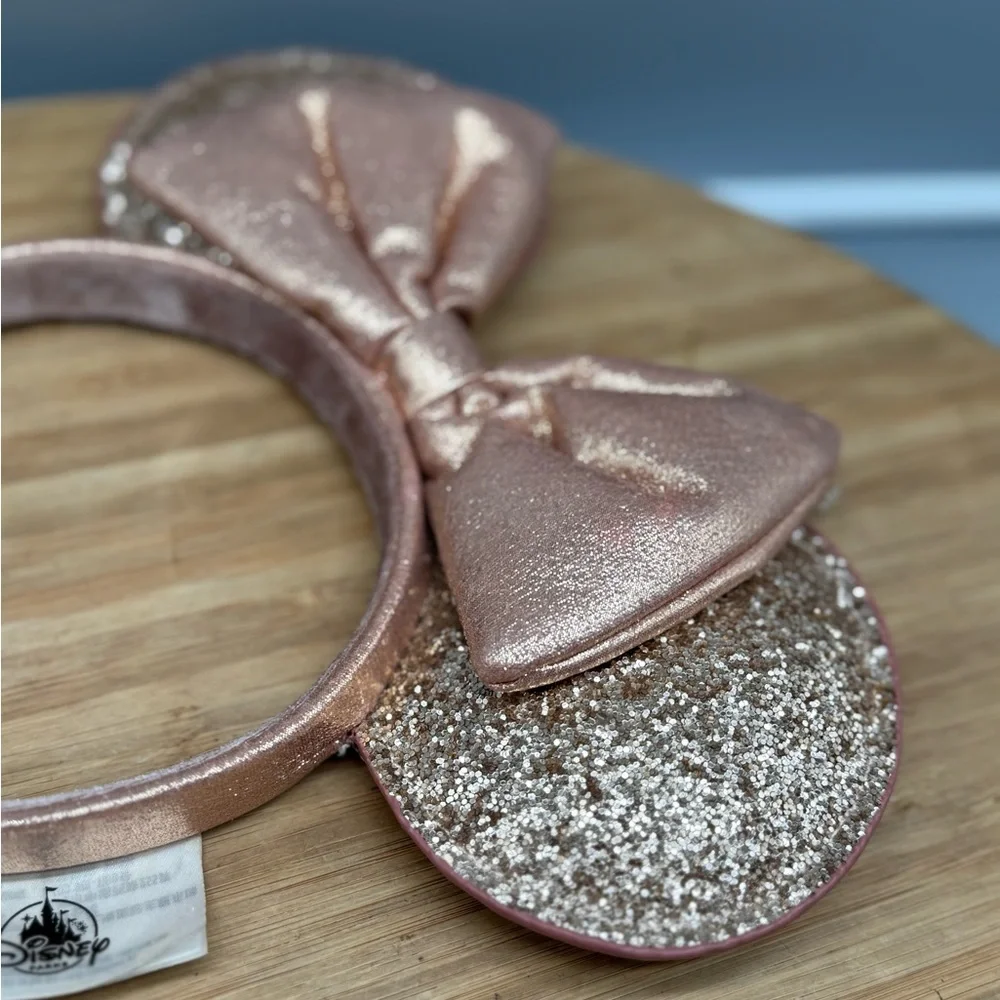 Disney Parks Rose Gold Sequin‎ Minnie Mouse Ear Headband